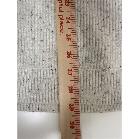 LOFT Size XL Sweater Oversized White Gray Pullover Soft Cotton Blend Long Sleeve - Picture 10 of 11